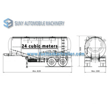 Customized Large 24 M3 Transport Cement Semi Trailer 8105*2500*3600mm